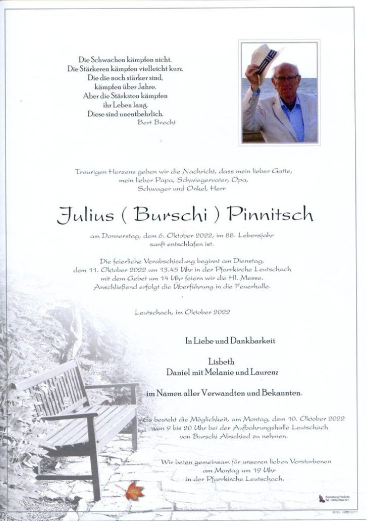 Ruhe Sanft Hfm Julius Burschi Pinnitsch Unserer Freizeit F R Eure